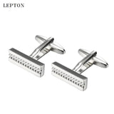 Metal Rectangle Cufflinks for Men Silver Classic Business Cuff Links