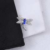 Dragonfly & Clear Crystal Cufflinks Pair for Shirt Suit Tuxedo Blouse
