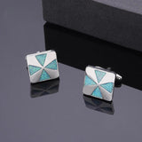 Pink Glitter Enamel Square Cufflinks For Mens