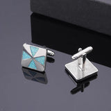 Pink Glitter Enamel Square Cufflinks For Mens