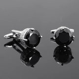 French Cufflinks Round Rhinestone Men's Business Jewelry Crystal