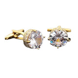 French Cufflinks Round Rhinestone Men's Business Jewelry Crystal