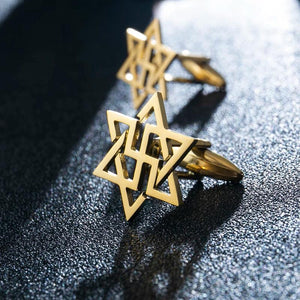 Star of David Cufflinks Stainless Steel Groom Wedding Accessory