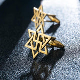 Star of David Cufflinks Stainless Steel Groom Wedding Accessory