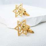 Star of David Cufflinks Stainless Steel Groom Wedding Accessory