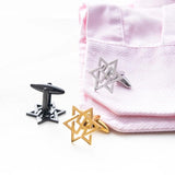 Star of David Cufflinks Stainless Steel Groom Wedding Accessory