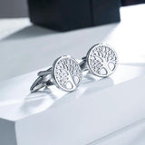 Vintage Tree of Life Cufflinks Stainless Steel Mens Amulet Jewelry Wedding Groom