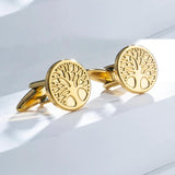 Vintage Tree of Life Cufflinks Stainless Steel Mens Amulet Jewelry Wedding Groom