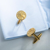 Vintage Tree of Life Cufflinks Stainless Steel Mens Amulet Jewelry Wedding Groom