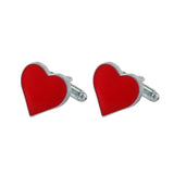 Red Enamel Heart Cufflinks for Men