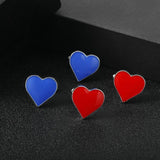 Red Enamel Heart Cufflinks for Men