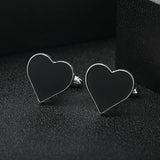 Red Enamel Heart Cufflinks for Men