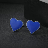 Red Enamel Heart Cufflinks for Men