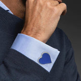 Red Enamel Heart Cufflinks for Men