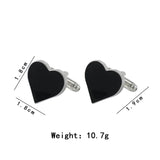 Red Enamel Heart Cufflinks for Men