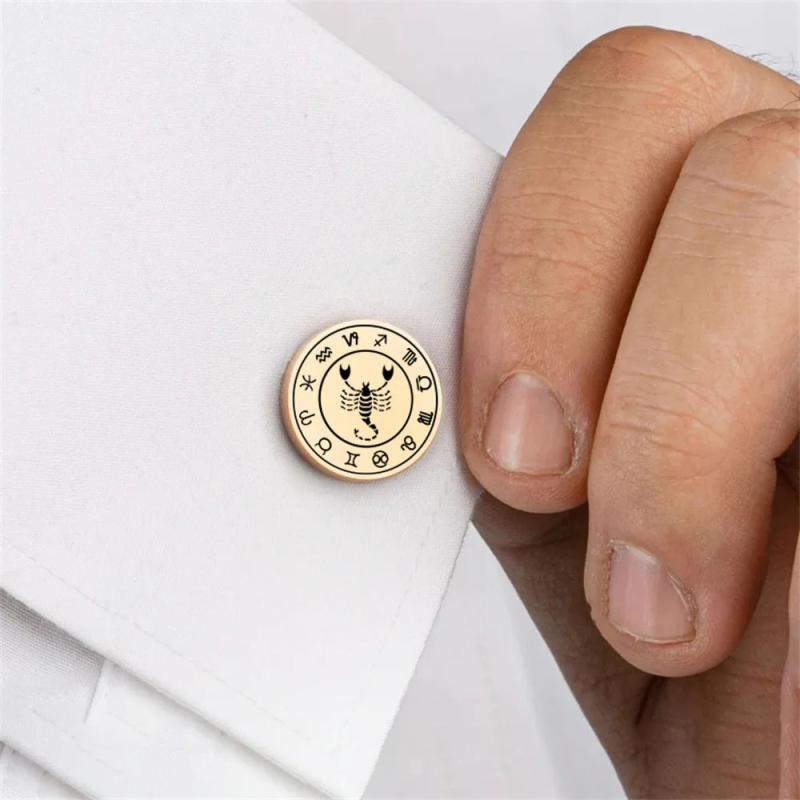 Scorpio Constellations Cufflinks Stainless Steel Men's Accessories
