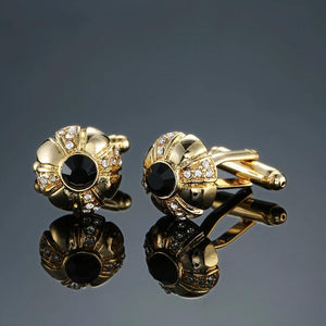 Crystal Round Men's Cufflink Plating Wedding Business