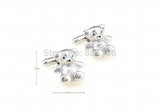 Silver Teddy Bear Copper Material Men Cufflinks Wholesale