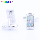 CIFIDET Cufflink Phone Model Shirt Cuff Link with Velvet Bag
