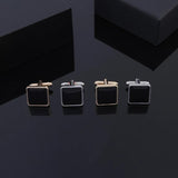 2 Pcs Gothic Blackness Mens Carbon Fiber Cufflinks