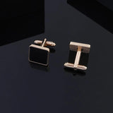 2 Pcs Gothic Blackness Mens Carbon Fiber Cufflinks
