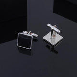 2 Pcs Gothic Blackness Mens Carbon Fiber Cufflinks