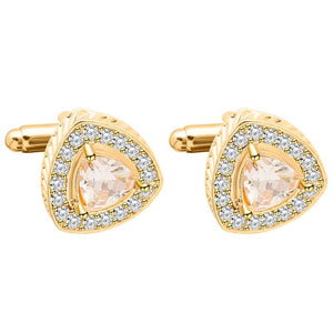 Glamorous Triangle Cufflinks Mens Wedding Rhinestone Zircon Cuff Links