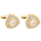 Glamorous Triangle Cufflinks Mens Wedding Rhinestone Zircon Cuff Links