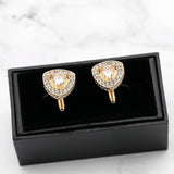 Glamorous Triangle Cufflinks Mens Wedding Rhinestone Zircon Cuff Links