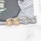 Glamorous Triangle Cufflinks Mens Wedding Rhinestone Zircon Cuff Links