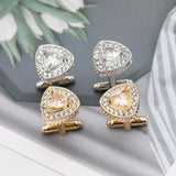 Glamorous Triangle Cufflinks Mens Wedding Rhinestone Zircon Cuff Links