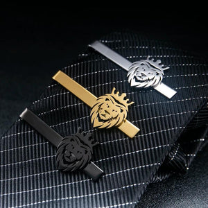 Crown Lion Tie Clip Stainless Steel Mens Animal Hip Hop Party Accessories