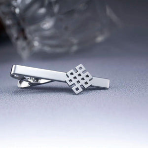 Chinese Knot Tie Clip Stainless Steel Lucky Amulet Necktie Clamp