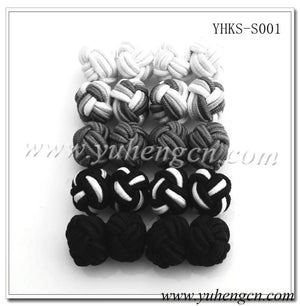 YHKS-S001 Colorful Silk Knot Cufflinks,5 pairs