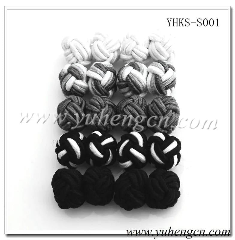 YHKS-S001 Colorful Silk Knot Cufflinks,5 pairs