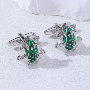 Mens Frog Green Pair Cufflinks Punk Rock Dazzling Cuff Links Jewelry