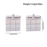 Laser Plaid Cuff Links Checkered Cufflinks Silver