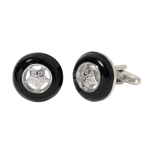 2Pcs/Set Tire Men's Cufflinks Steering Wheel Cuff Links For Dad
