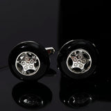 2Pcs/Set Tire Men's Cufflinks Steering Wheel Cuff Links For Dad