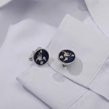 2 Pcs World Map Cufflinks Compass Round Cuff Links For Men Boy Tuxedo Shirts