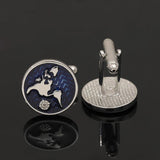 2 Pcs World Map Cufflinks Compass Round Cuff Links For Men Boy Tuxedo Shirts