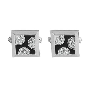 Enamel Rhinestone Square Cufflink French Shirt Suit Cuff Link