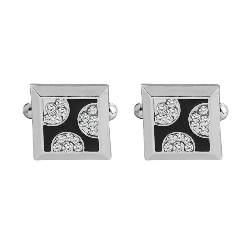 Enamel Rhinestone Square Cufflink French Shirt Suit Cuff Link