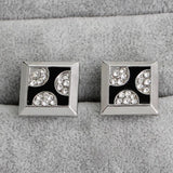 Enamel Rhinestone Square Cufflink French Shirt Suit Cuff Link