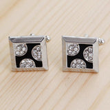 Enamel Rhinestone Square Cufflink French Shirt Suit Cuff Link