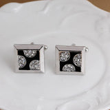 Enamel Rhinestone Square Cufflink French Shirt Suit Cuff Link