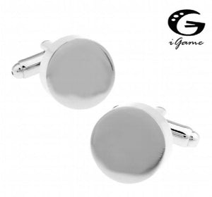 iGame Engravable Cuff Links Silver Copper Round Blank Gift