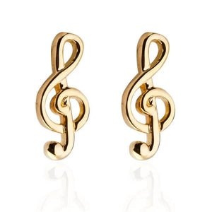 Golden Music Cufflinks for Men - Hipster Gift for Husband