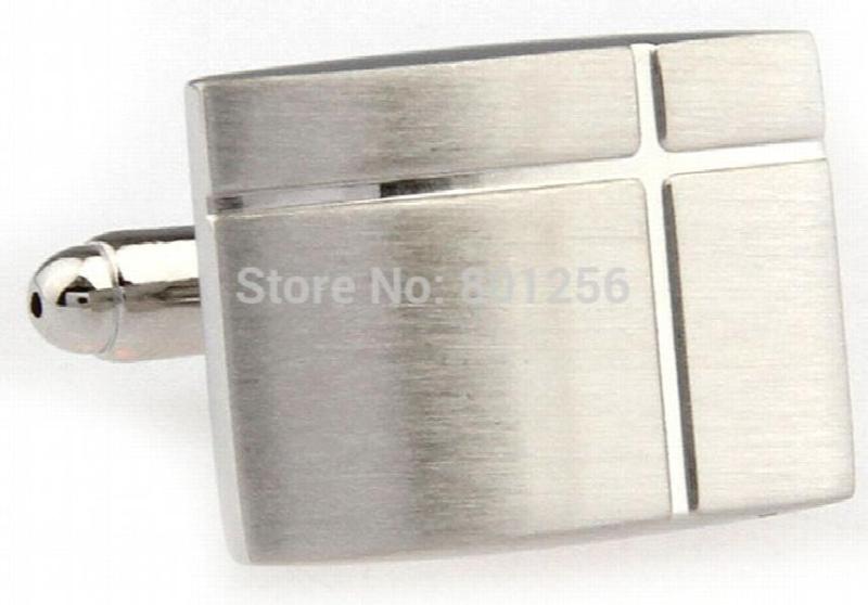 Silver Rectangle Cufflinks Cross Copper Material Men Wholesale