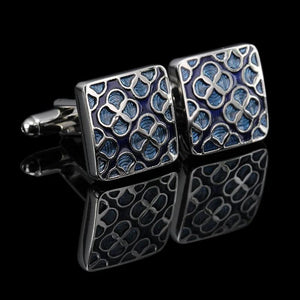 Vintage Pattern Cufflinks for Mens Jewelry Shirt Cufflinks Silver